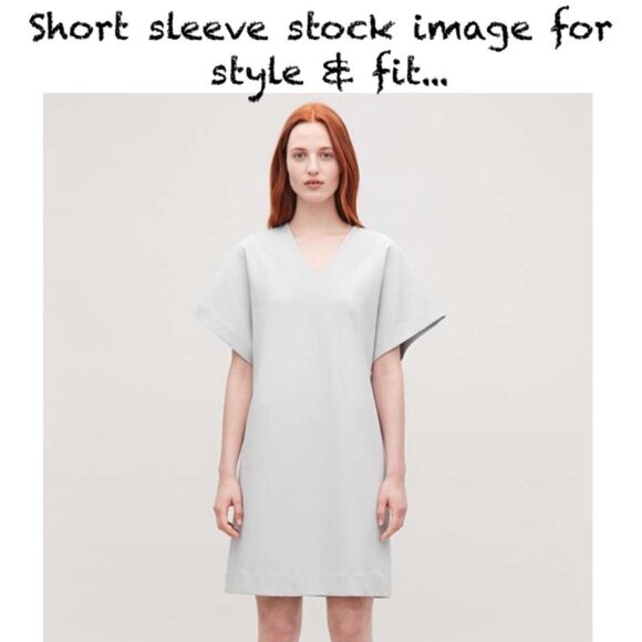 COS Double Lined V Neck Short Sleeve Dress - Picture 1 of 9